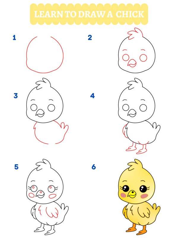 Como desenhar um pintinho