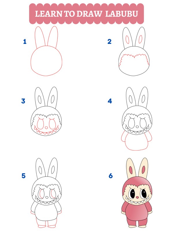 Como desenhar o Labubu
