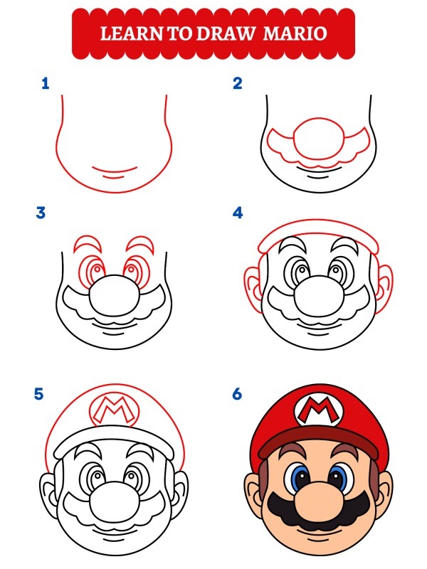 Como desenhar o Mario