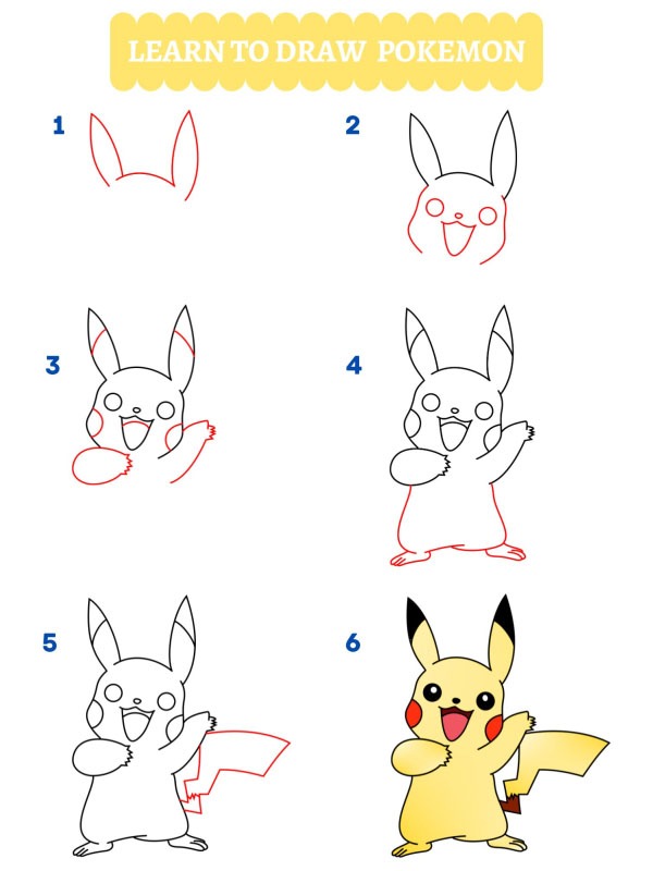 Como desenhar o Pikachu