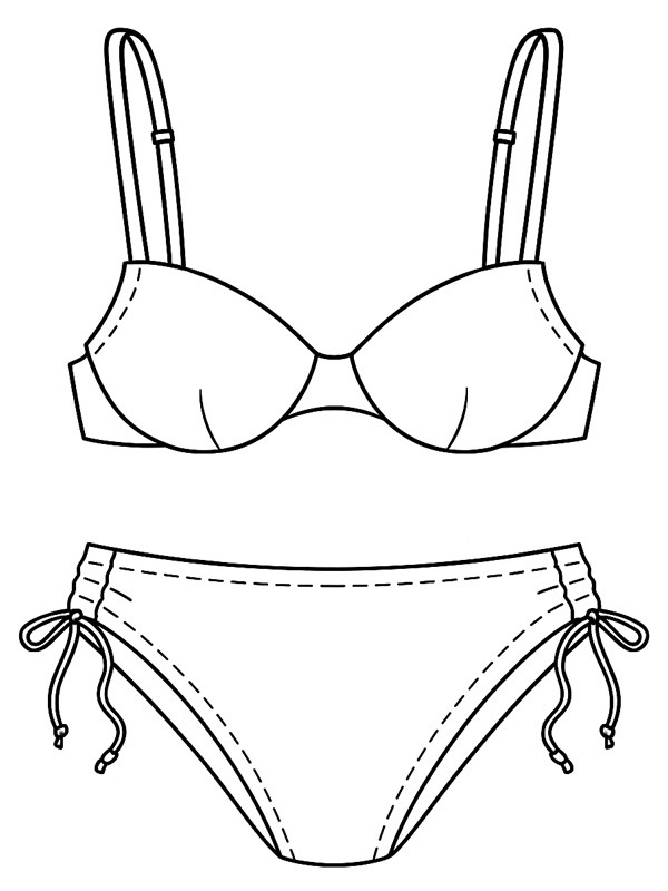 Biquíni Desenho para Colorir Biquíni Desenho para Colorir