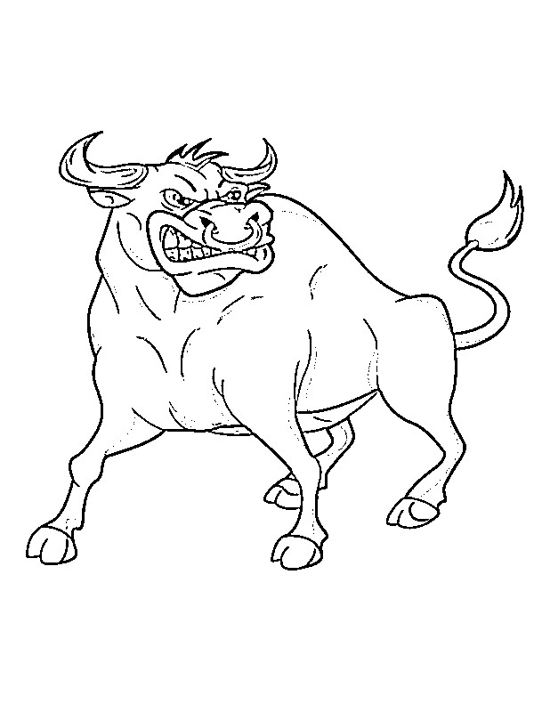 Touro bravo Desenho para Colorir Touro bravo Desenho para Colorir