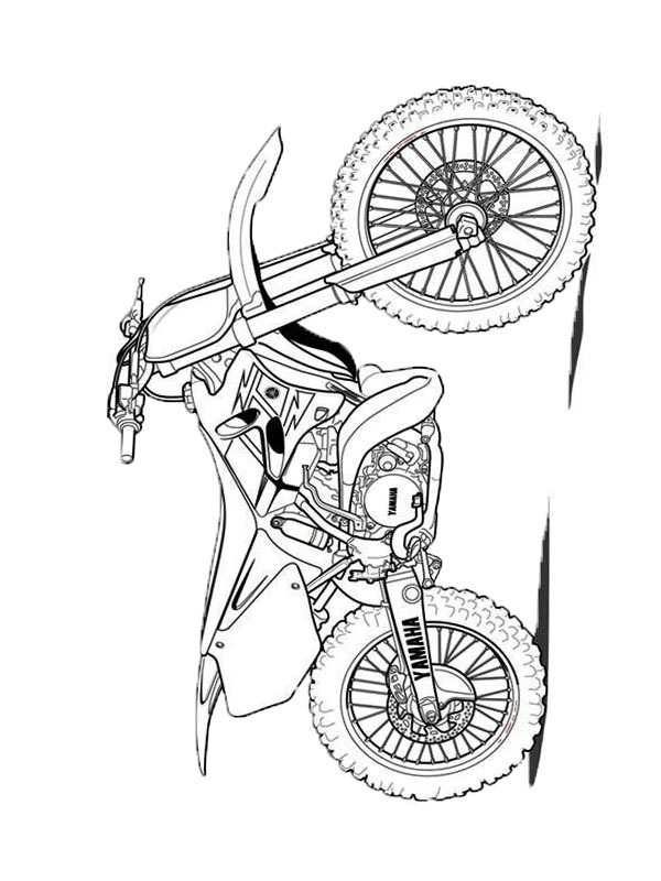 Yamaha Dirtbike 1996 Desenho para Colorir Yamaha Dirtbike 1996 Desenho para Colorir