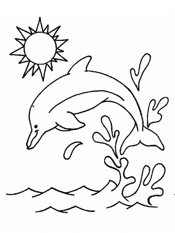 Golfinho pulando da água Desenho para Colorir Golfinho pulando da água Desenho para Colorir