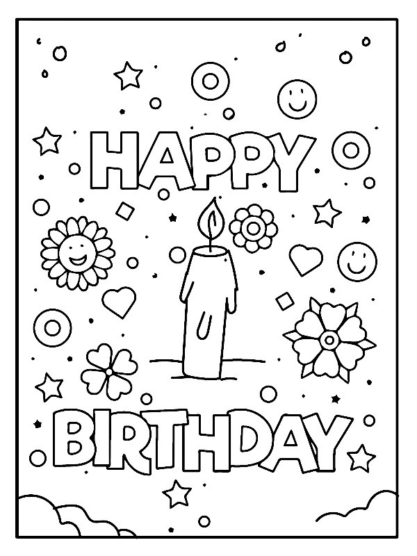 Feliz Aniversário Desenho para Colorir Feliz Aniversário Desenho para Colorir