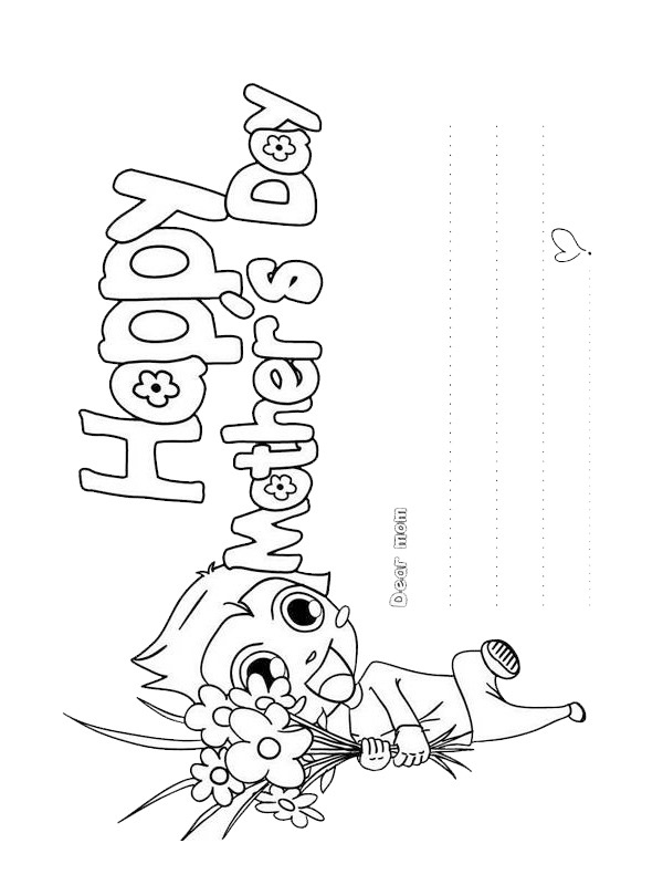 Feliz Dia das Mães Desenho para Colorir Feliz Dia das Mães Desenho para Colorir