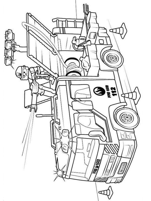 Caminhão de bombeiros LEGO Desenho para Colorir Caminhão de bombeiros LEGO Desenho para Colorir