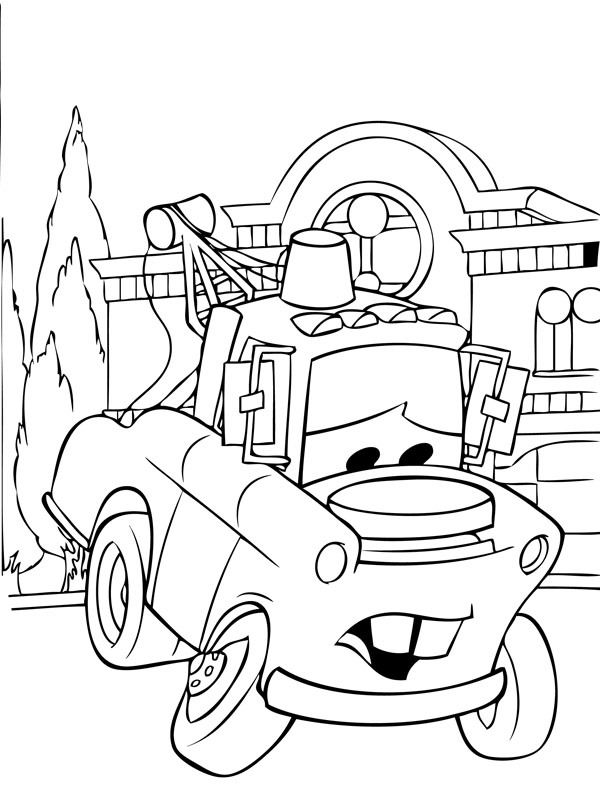 Mate (Carros) Desenho para Colorir Mate (Carros) Desenho para Colorir