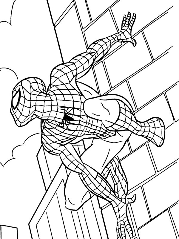 Homem-Aranha escalando prédio Desenho para Colorir Homem-Aranha escalando prédio Desenho para Colorir