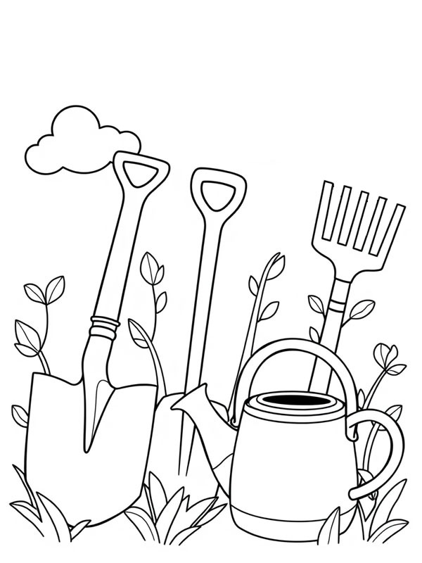 Ferramentas de jardim Desenho para Colorir Ferramentas de jardim Desenho para Colorir
