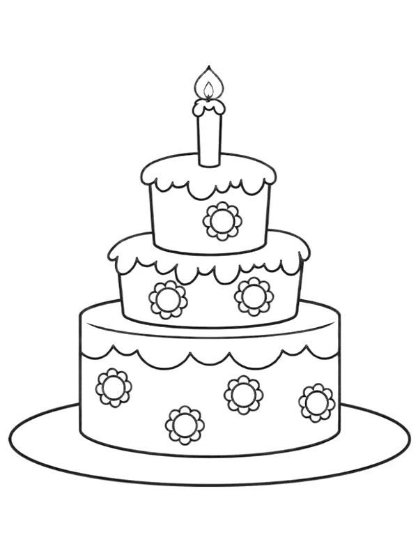 Bolo de aniversário Desenho para Colorir Bolo de aniversário Desenho para Colorir