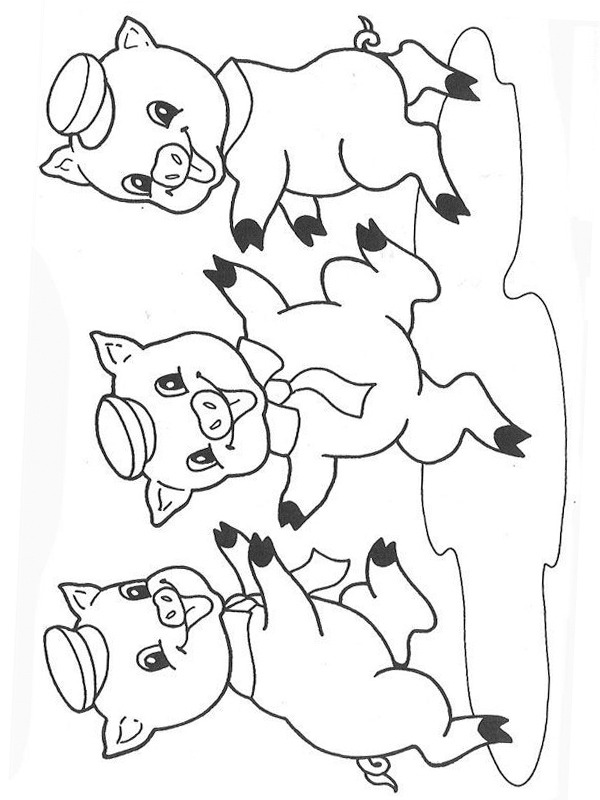 Os três porquinhos Desenho para Colorir Os três porquinhos Desenho para Colorir
