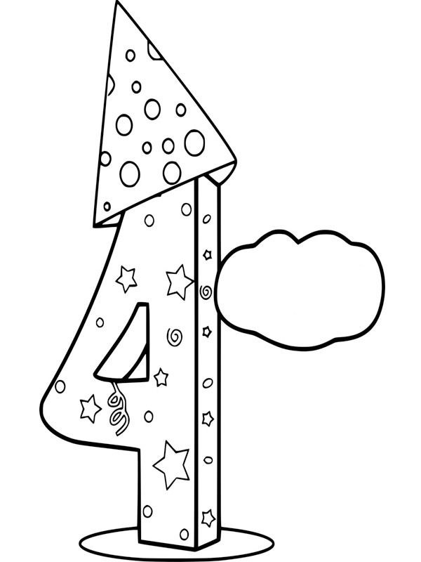 Ainversário de 4 anos Desenho para Colorir Ainversário de 4 anos Desenho para Colorir