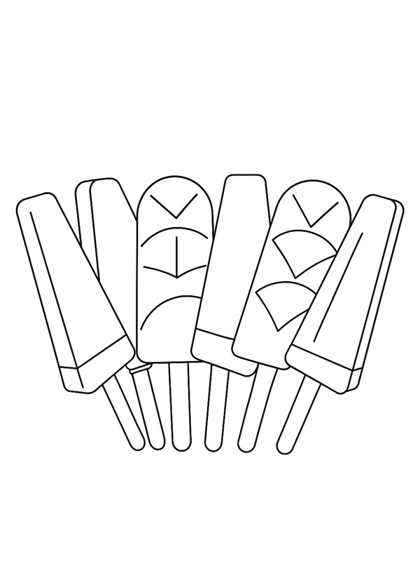 6 picolés Desenho para Colorir 6 picolés Desenho para Colorir