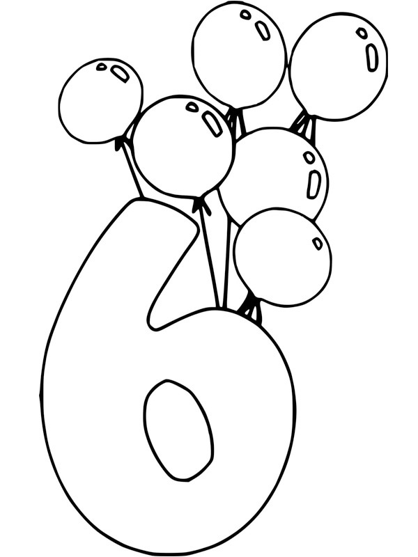 Ainversário de 6 anos Desenho para Colorir Ainversário de 6 anos Desenho para Colorir