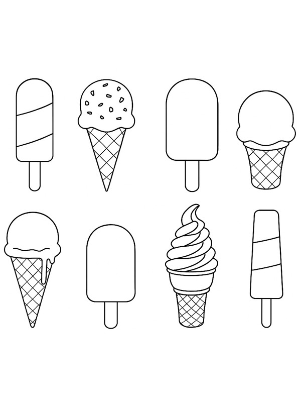 8 sorvetes Desenho para Colorir 8 sorvetes Desenho para Colorir