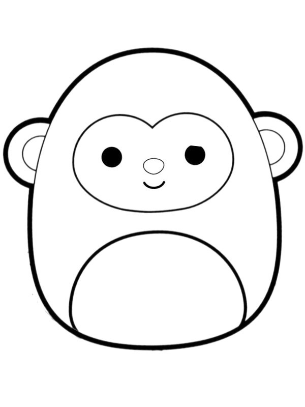 Macaco Elton Squishmallows Desenho para Colorir Macaco Elton Squishmallows Desenho para Colorir