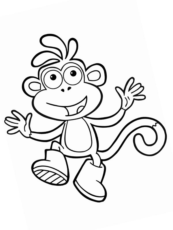 Botas (Dora, a Aventureira) Desenho para Colorir Botas (Dora, a Aventureira) Desenho para Colorir