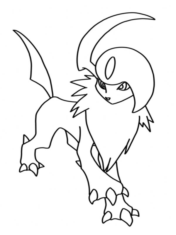 Absol (Pokémon) Desenho para Colorir Absol (Pokémon) Desenho para Colorir