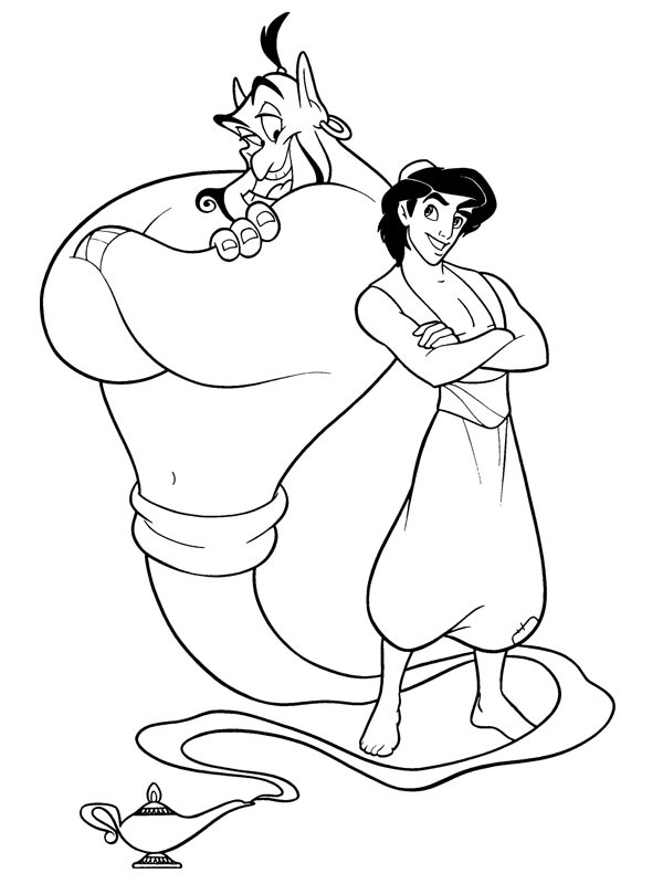 Aladdin e o Gênio Desenho para Colorir Aladdin e o Gênio Desenho para Colorir