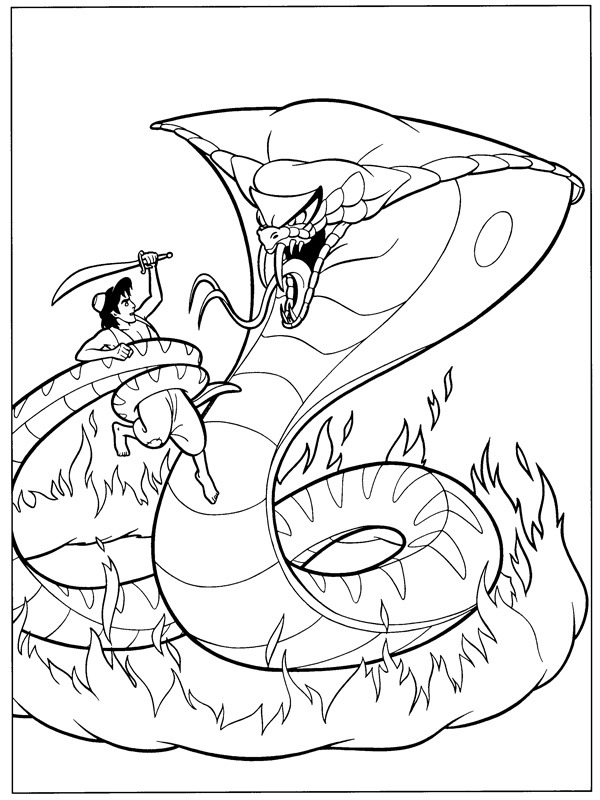 Aladdin luta com Jafar Desenho para Colorir Aladdin luta com Jafar Desenho para Colorir