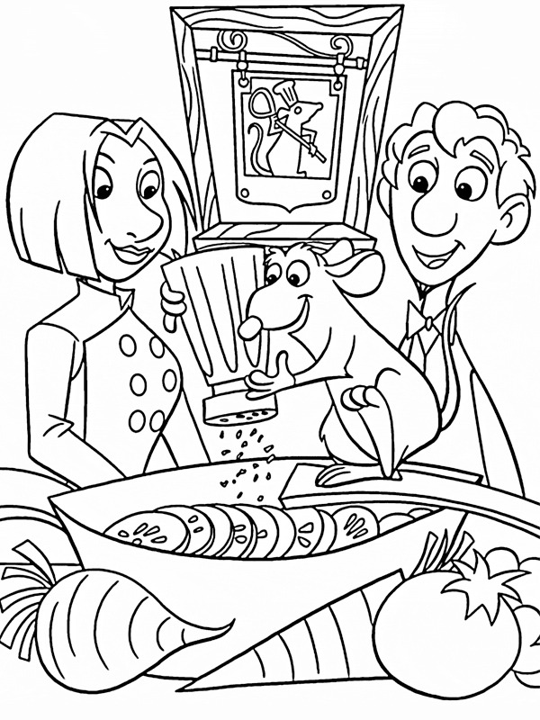 Linguini, Colette and Remy Desenho para Colorir Linguini, Colette and Remy Desenho para Colorir