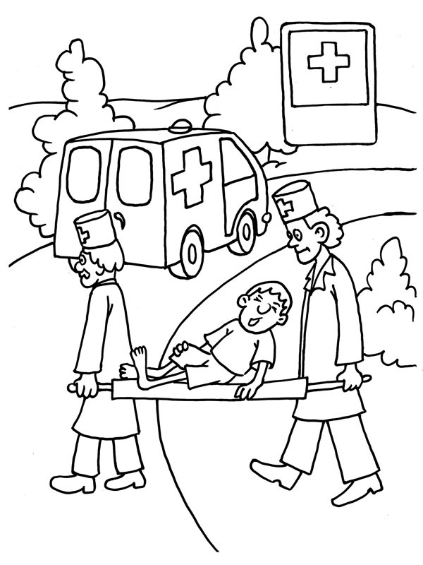 Transporte de ambulância Desenho para Colorir Transporte de ambulância Desenho para Colorir