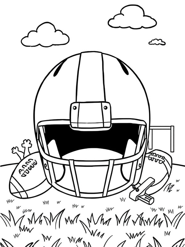 Capacete de futebol americano Desenho para Colorir Capacete de futebol americano Desenho para Colorir