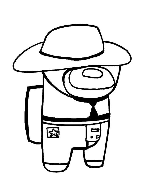 Among Us caubói Desenho para Colorir Among Us caubói Desenho para Colorir
