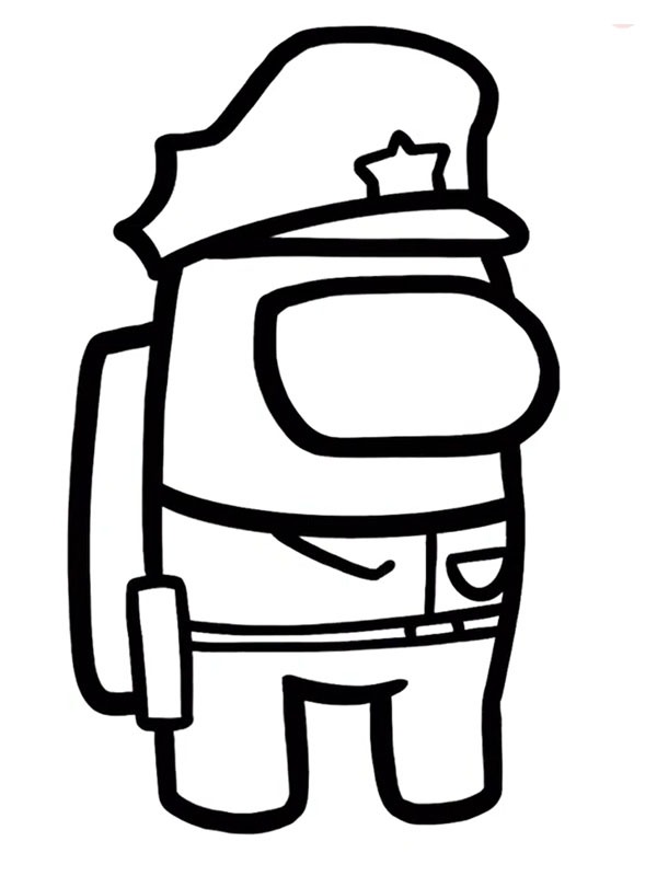 Polícia (Among Us) Desenho para Colorir Polícia (Among Us) Desenho para Colorir