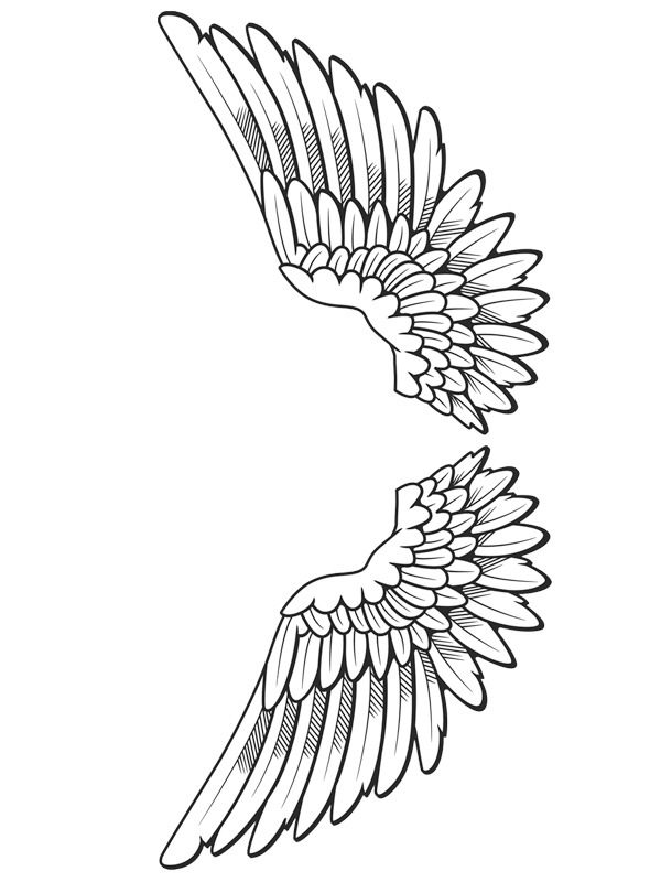 Tatuagem de asas de anjo Desenho para Colorir Tatuagem de asas de anjo Desenho para Colorir