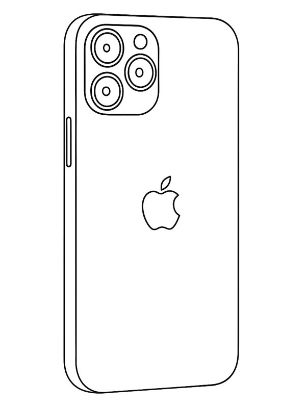 Apple iPhone 12 Desenho para Colorir Apple iPhone 12 Desenho para Colorir