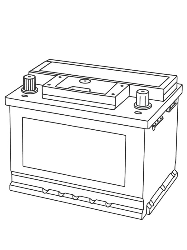 Bateria de carro Desenho para Colorir Bateria de carro Desenho para Colorir