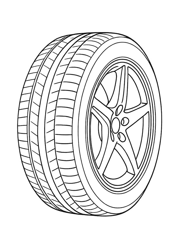 Pneu de carro Desenho para Colorir Pneu de carro Desenho para Colorir