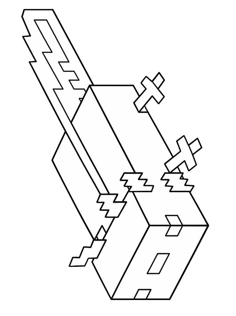 Axolote (Minecraft) Desenho para Colorir Axolote (Minecraft) Desenho para Colorir