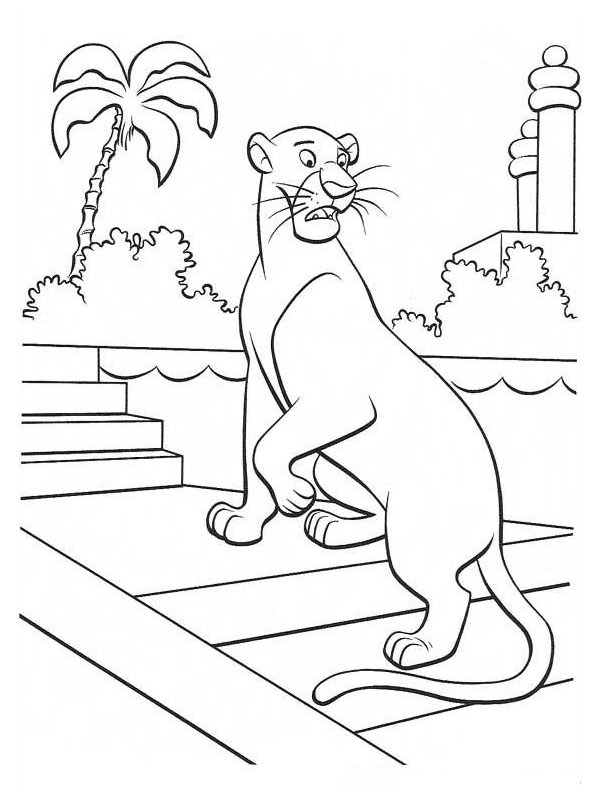 Bagheera olha por cima do ombro Desenho para Colorir Bagheera olha por cima do ombro Desenho para Colorir