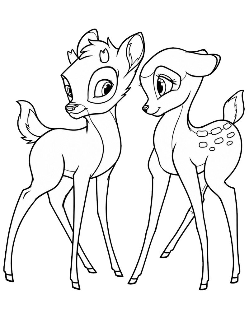 Bambi e Faline Desenho para Colorir Bambi e Faline Desenho para Colorir