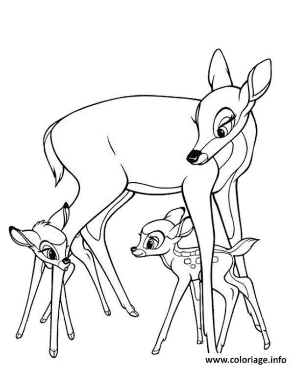Bambi com a mãe e a Faline Desenho para Colorir Bambi com a mãe e a Faline Desenho para Colorir