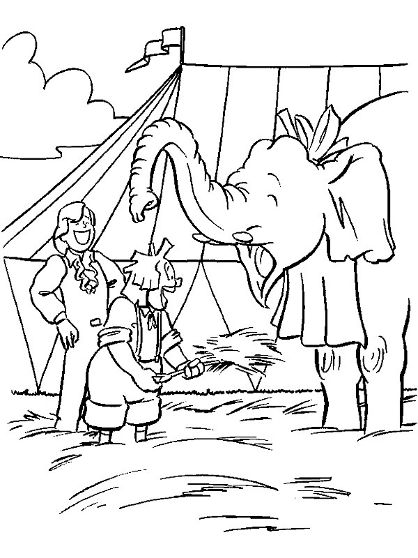 Bassie e Adriaan com elefante Desenho para Colorir Bassie e Adriaan com elefante Desenho para Colorir
