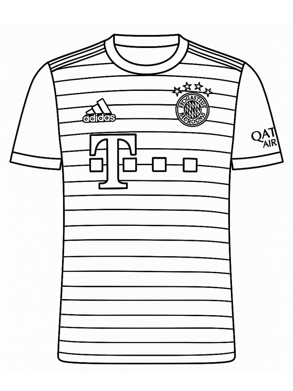 Camisa do Bayern de Munique Desenho para Colorir Camisa do Bayern de Munique Desenho para Colorir