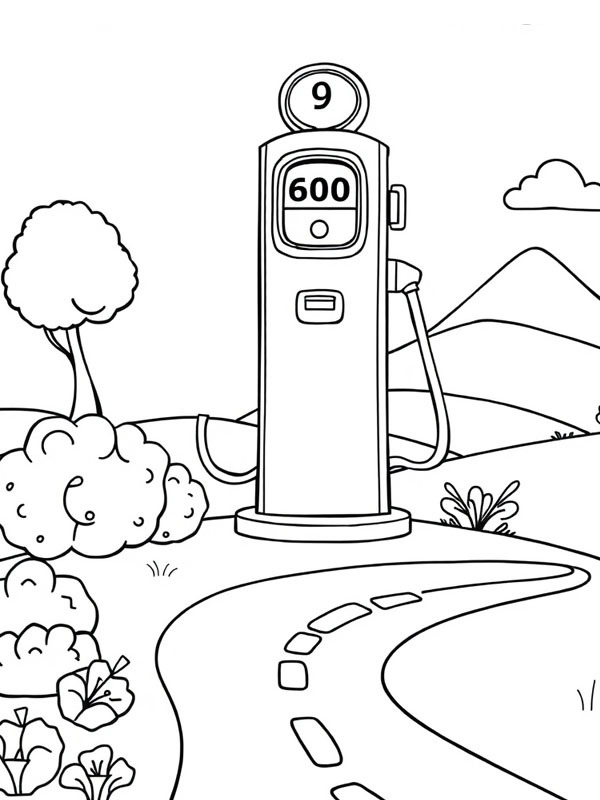 Bomba de combustível antiga Desenho para Colorir Bomba de combustível antiga Desenho para Colorir