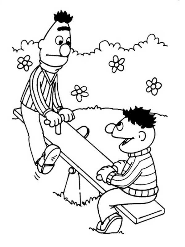 Beto e Ênio na gangorra Desenho para Colorir Beto e Ênio na gangorra Desenho para Colorir