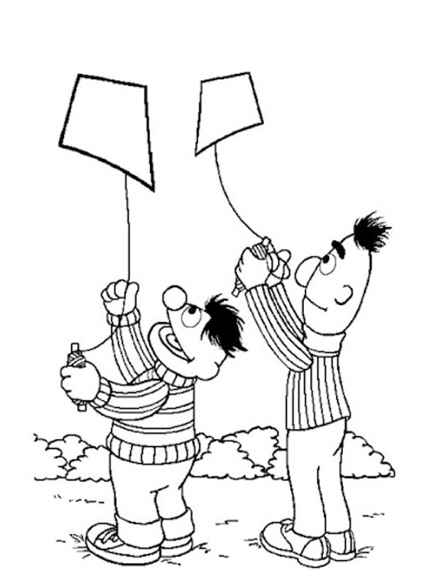 Beto e Ênio soltando pipa Desenho para Colorir Beto e Ênio soltando pipa Desenho para Colorir