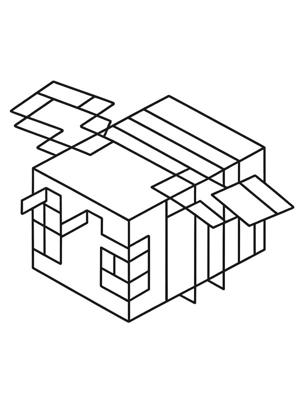Abelha do Minecraft Desenho para Colorir Abelha do Minecraft Desenho para Colorir