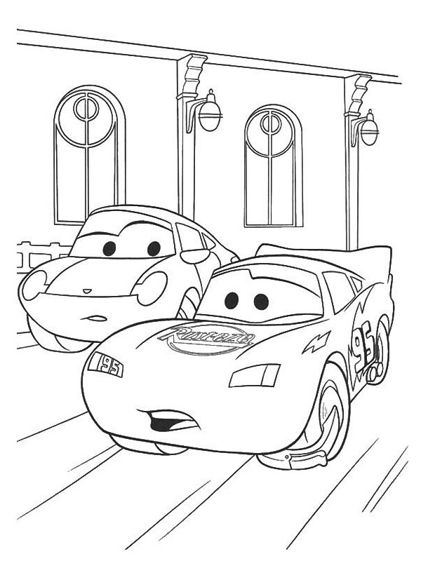 Relâmpago McQueen e Sally Desenho para Colorir Relâmpago McQueen e Sally Desenho para Colorir