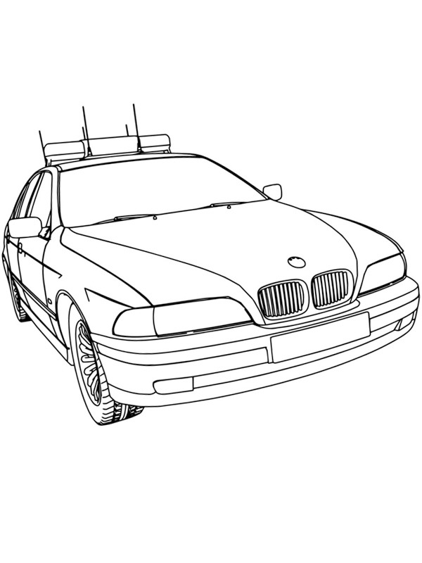 Carro de polícia da BMW Desenho para Colorir Carro de polícia da BMW Desenho para Colorir