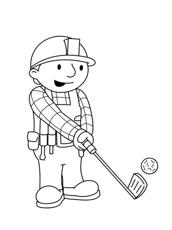 Bob o Construtor joga golfe Desenho para Colorir Bob o Construtor joga golfe Desenho para Colorir
