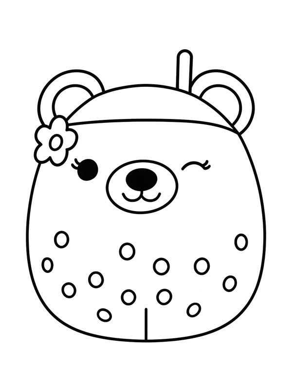 Boba Bear Squishmallows Desenho para Colorir Boba Bear Squishmallows Desenho para Colorir