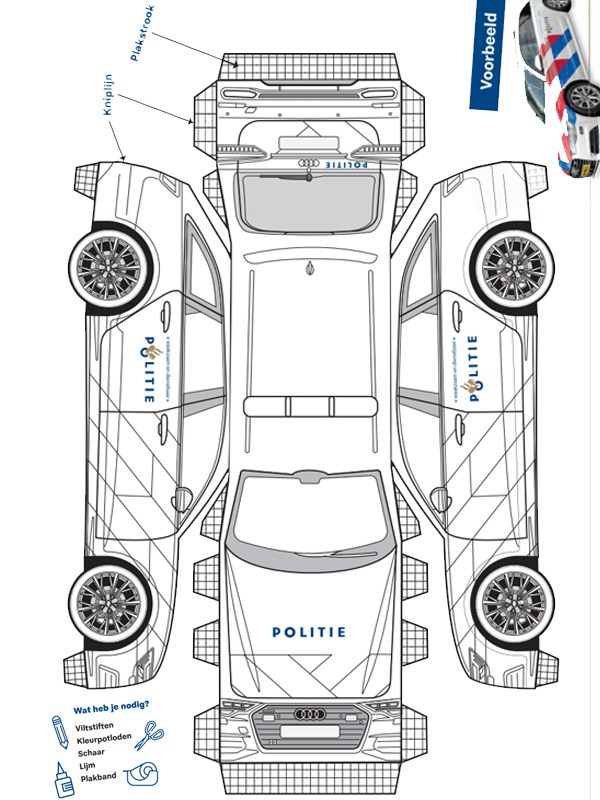 Maquete de papel de carro de polícia Desenho para Colorir Maquete de papel de carro de polícia Desenho para Colorir