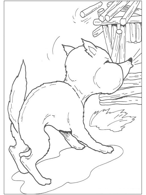 Lobo mau sopra a casa Desenho para Colorir Lobo mau sopra a casa Desenho para Colorir